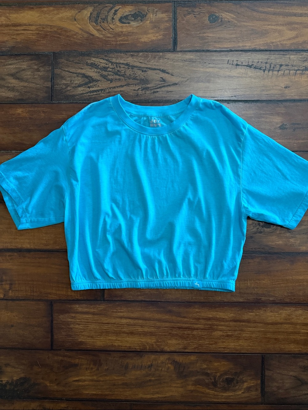 JoyLab Like New Bright Teal Crop Tee
